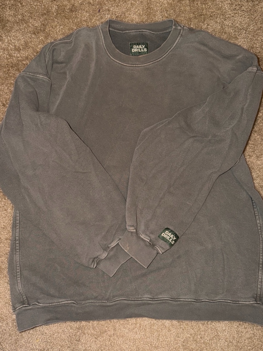 Daily Drills olive (teddy) Crewneck Sweater